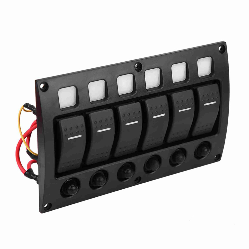 6P 12/24V Car Boat Rv Yacht On/Off Toggle Switch Panel With Led Light Indicator Circuit Breaker 5041324031139