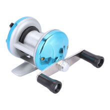 Deukio Portable Winter Ice Fishing Reel Wheel with Wire Outdoor Casting Tackle (Blue)