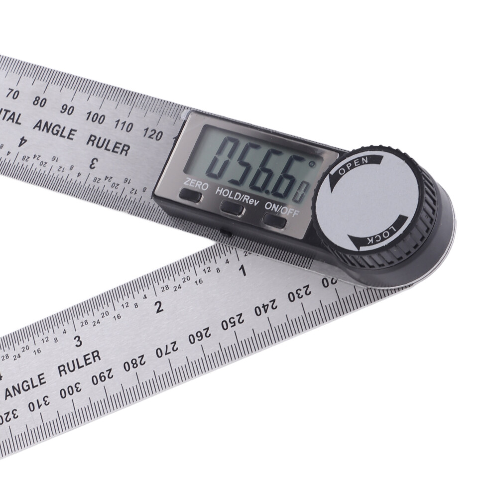 10Â390Mm Stainless Steel Electronic Protractor Digital Goniometer Angle Finder Miter Gauge Ruler 8781324035047