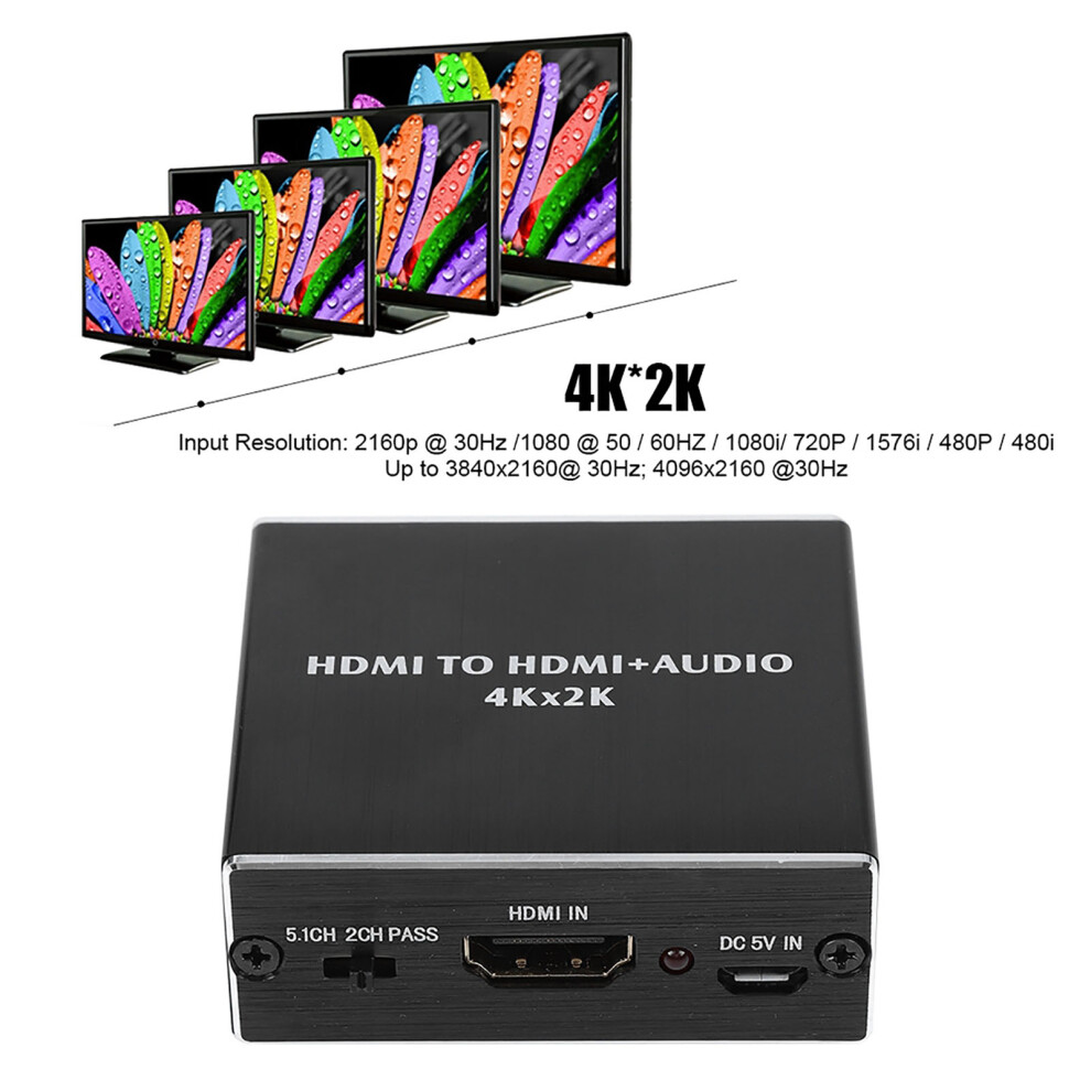 4K*2K Hdmi Audio Splitter Extractor Converter Hdmi To Hdmi+Spdif+3.5Mm Audio Output 9351324035379