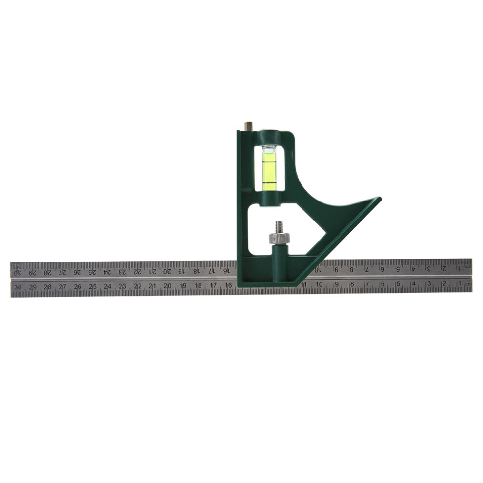 300Mm Adjustable Stainless Steel Square Angle Ruler 45/90 Degree With Bubble Level 7891324035853