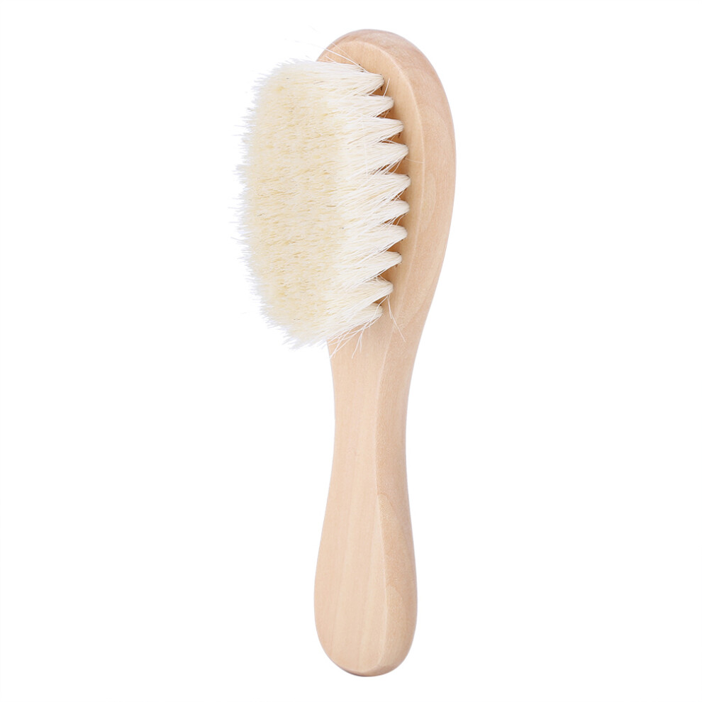 Baby Wooden Hair Brush and Comb Set Goat Hair Bristles for Newborns Toddlers Daily Care