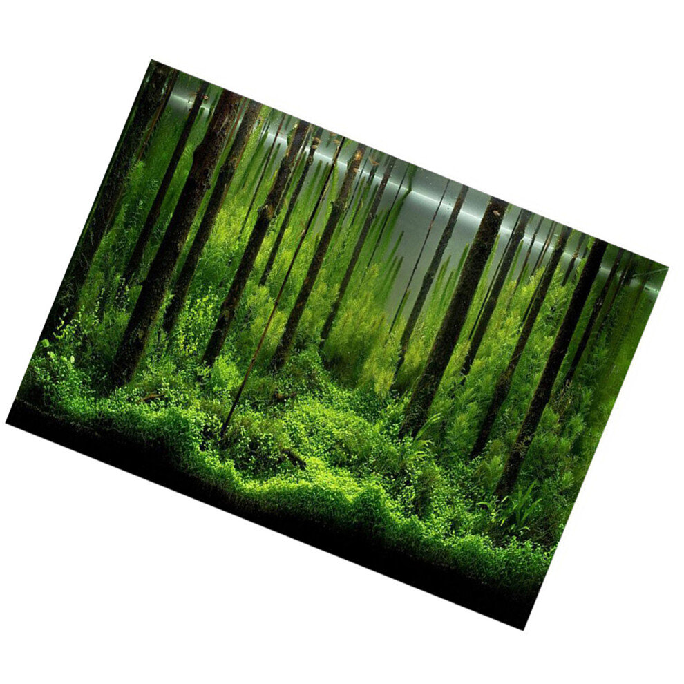 PVC Adhesive Underwater Forest Tank Background Poster Backdrop Decoration Paper (91*50cm)