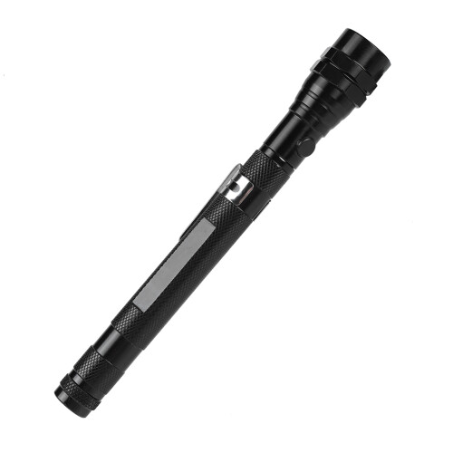 Multi function Mini Flexible Telescopic LED Flashlight Rotatable Torch with Magnetic End(Black)