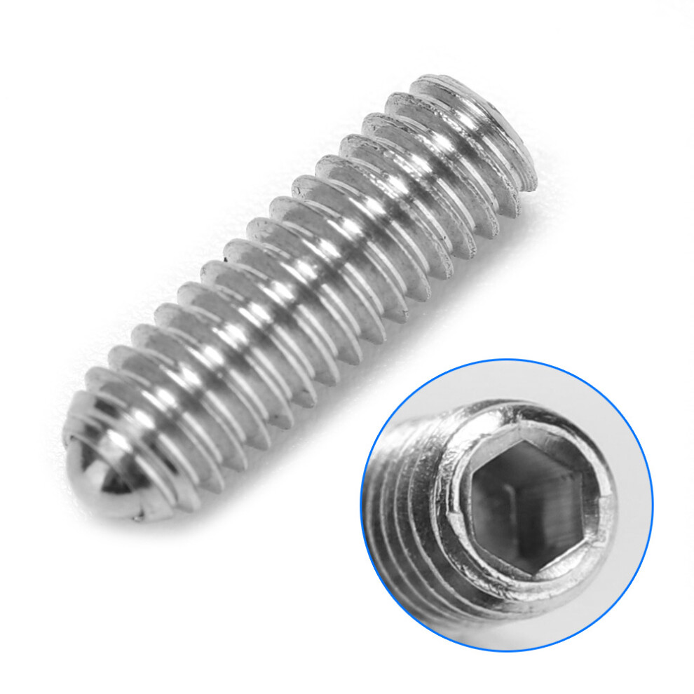 Steel Spring Ball Plunger Hex Bolt Socket Fixing Screws Positioning Bead (M6*12, 20Pcs) 8771324040929