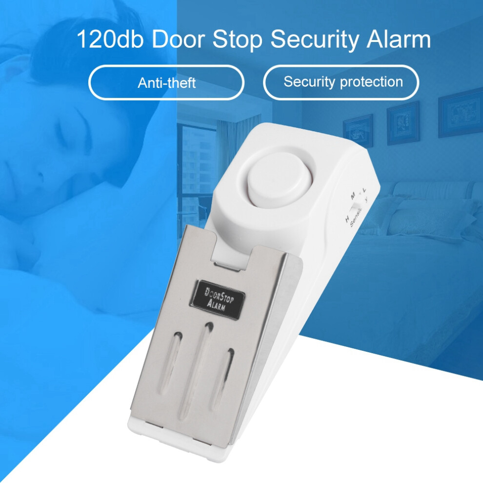 Portable Wedge Shaped Door Stop Security Alarm For Home Travel Apartment Alert Burglar 120Db 9491324040789