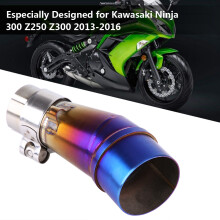 Motorcycle Full Exhaust System Middle Pipe Link Connect for Kawasaki Ninja 300 Z250 Z300 13-16