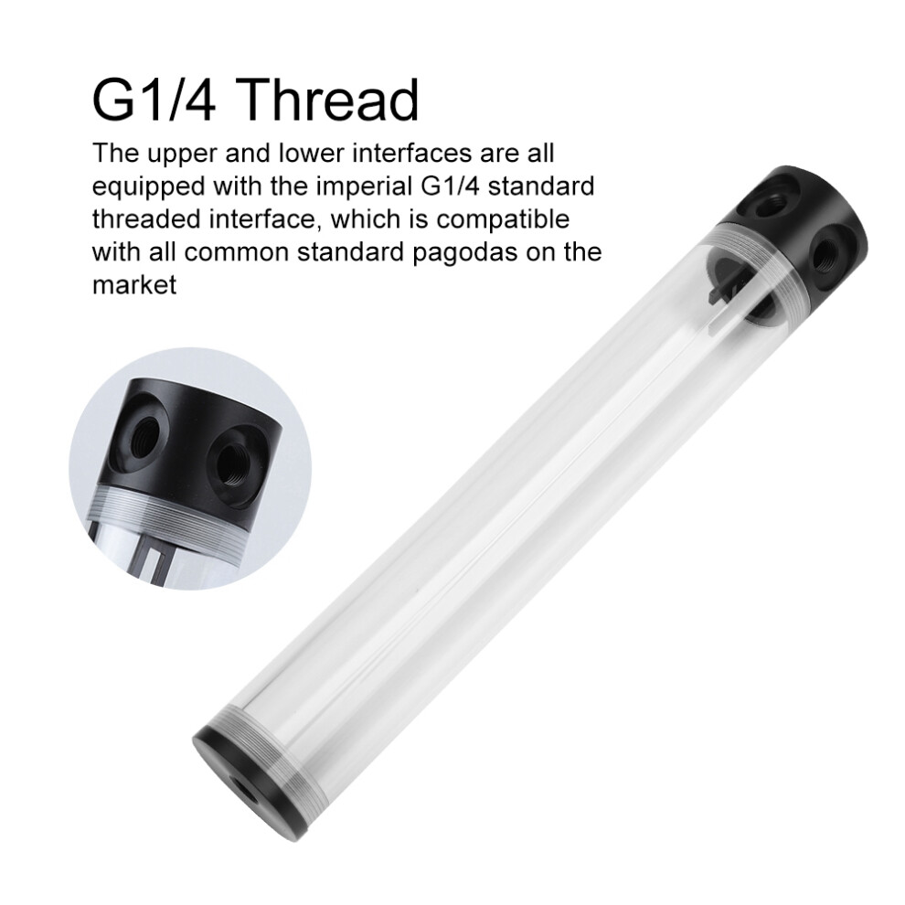 50Mm Diameter G1/4 Thread Diy Extra Long Cylinder Water Cooled Tank For Computer Cooling 300Mm 9351324043978