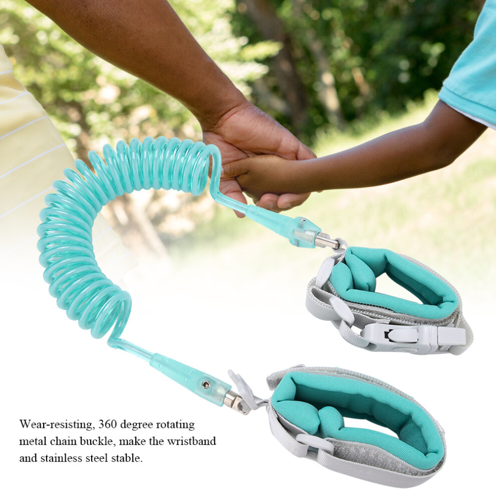 2M Baby Kids Anti Lost Wrist Leash With Safety Key Lock Child Toddler Harness Wristband Green