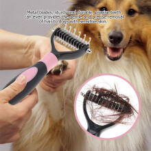 Pet 2 Sided Professional Knot Comb Brush Dog Cleaning Hair Removal Combs Grooming Tool(Pink)