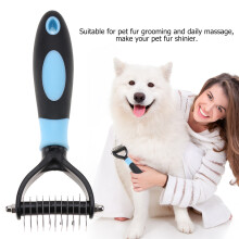 Pet 2 Sided Professional Knot Comb Brush Dog Cleaning Hair Removal Combs Grooming Tool(Blue)