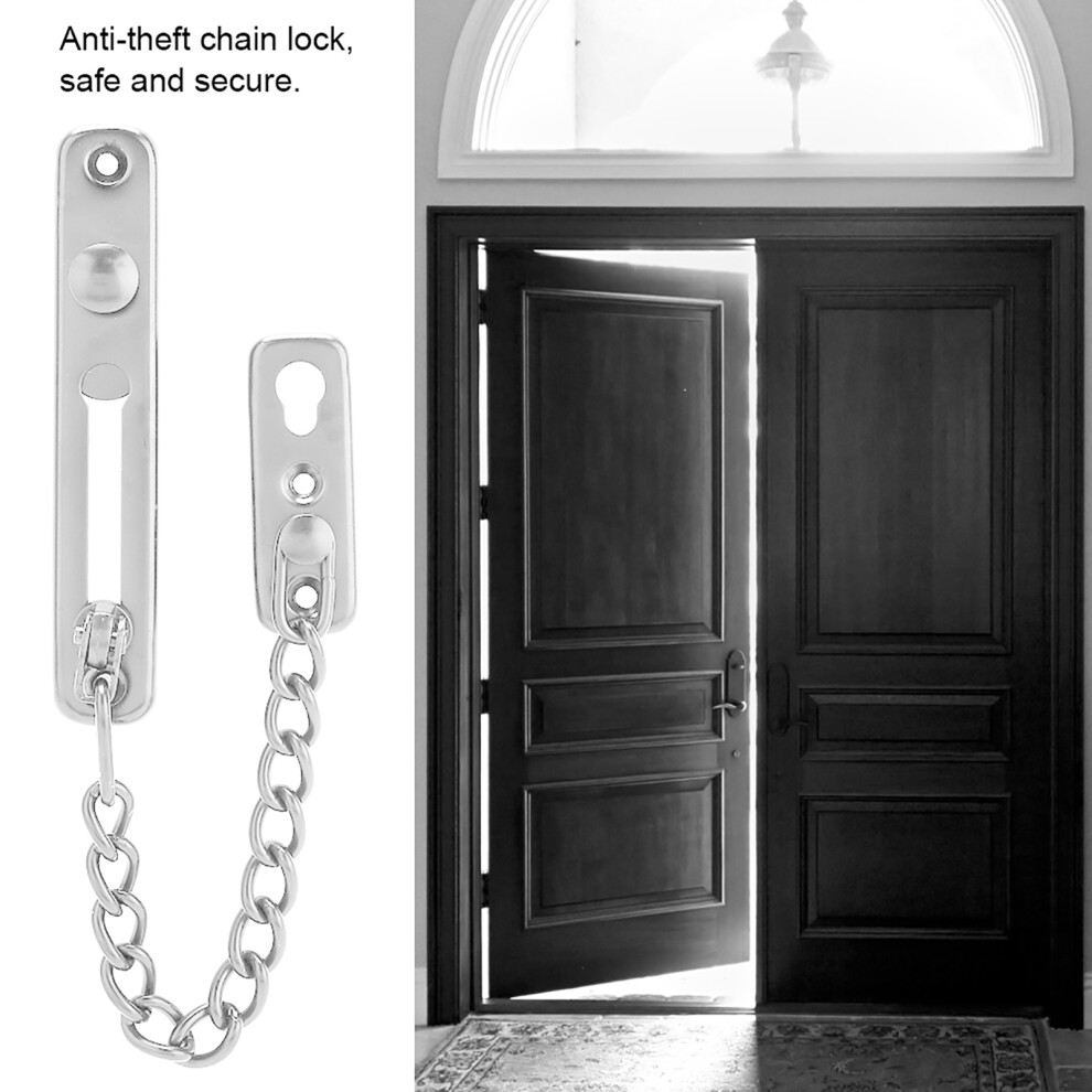 Stainless Steel Durable Anti Theft Chain Lock Security Guard Inside Door Home Hotel(2#) 7891324048273