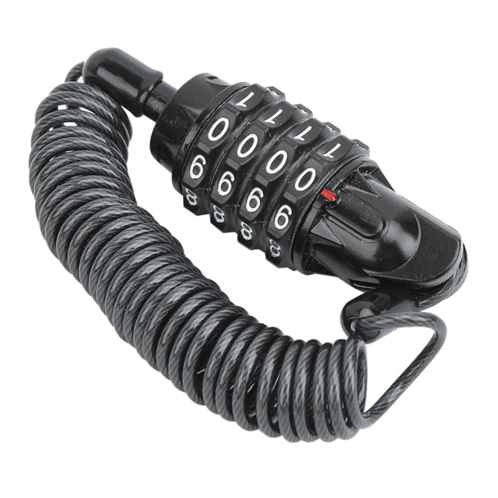 Universal Motorcycle Helmet Lock & Cable Code Combination Pin Locking Carabiner Black 6931324050485