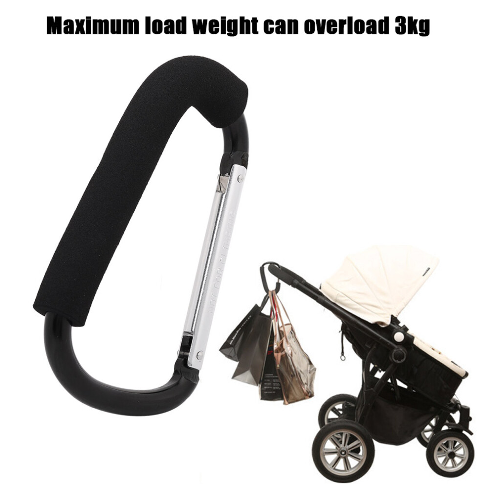 Baby Pushchair Stroller Clip Hook Buggy Pram Carabiner Diaper Bag Hanger 16 X 10 Cm Black