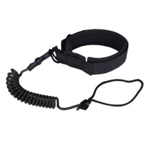 Stand Up Paddle Board Coiled Spring Leg Foot Rope Surfing Leash for Surfboard (black)