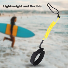 Stand Up Paddle Board Coiled Spring Leg Foot Rope Surfing Leash for Surfboard (yellow)