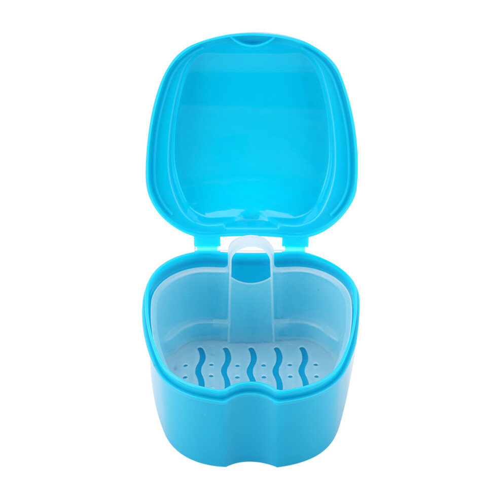 Light/Blue Denture False Teeth Storage Box Case With Filter Screen Dental Appliance