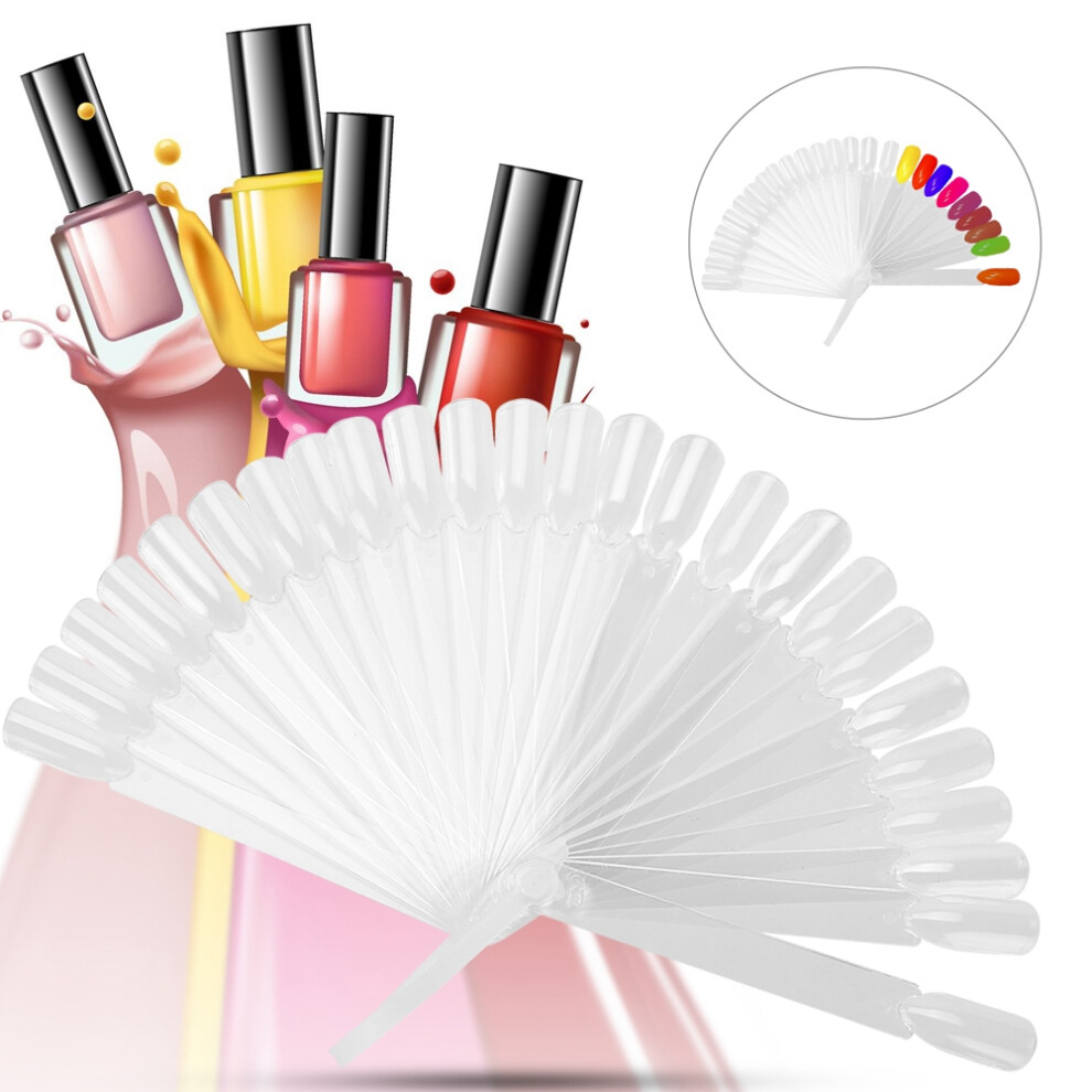 32pcs False Nail Tip Stick Palette Manicure Polish Gel Display Practice Tools Transparent