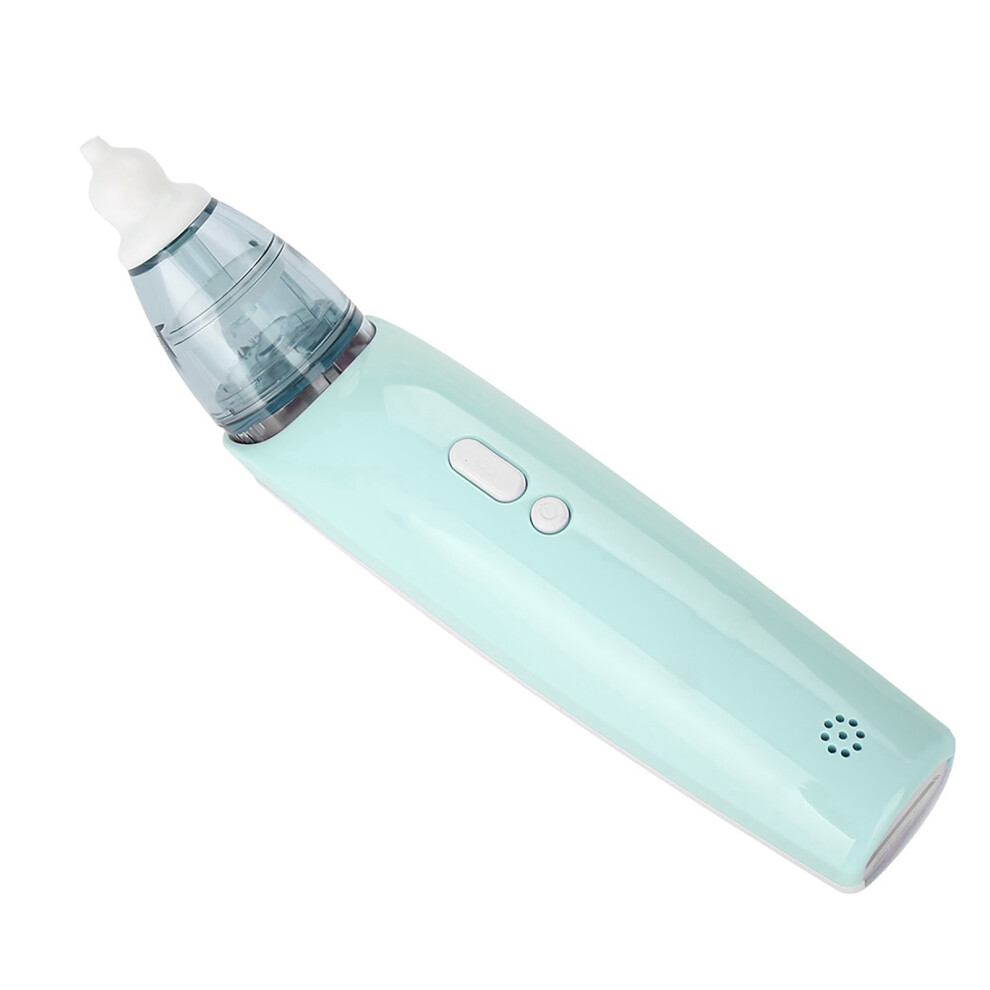Electric Nasal Aspirator Portable Baby Mucus Removal Safe Hygienic Nose Cleaning Light/Blue