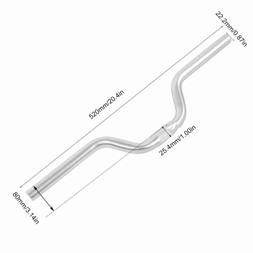 Aluminium Fixed Gear Riser-Lenker 25,4 mm 520 mm Silberfarben 1