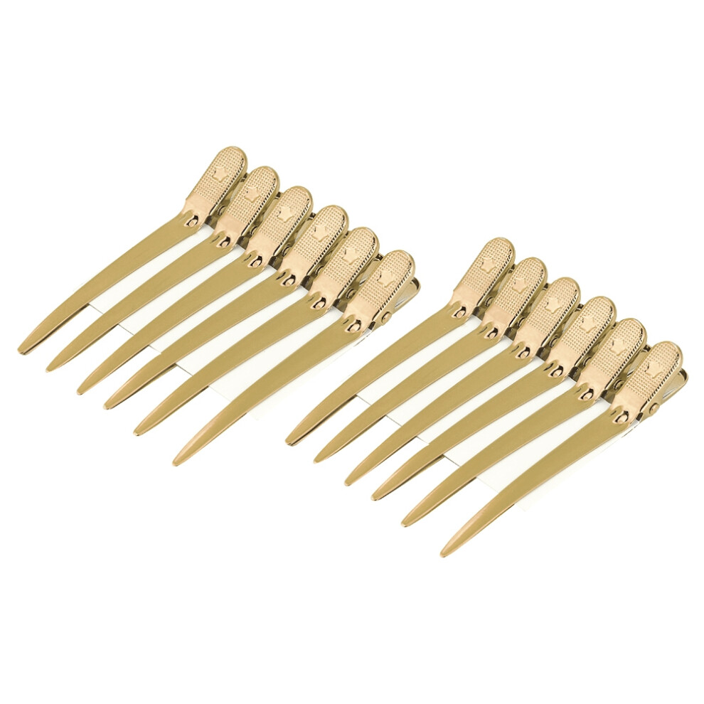 Unisex Gold 12Pcs/Box Hair Styling Clips Hairdressing Salon Sectioning Hairpins For Salon Styling