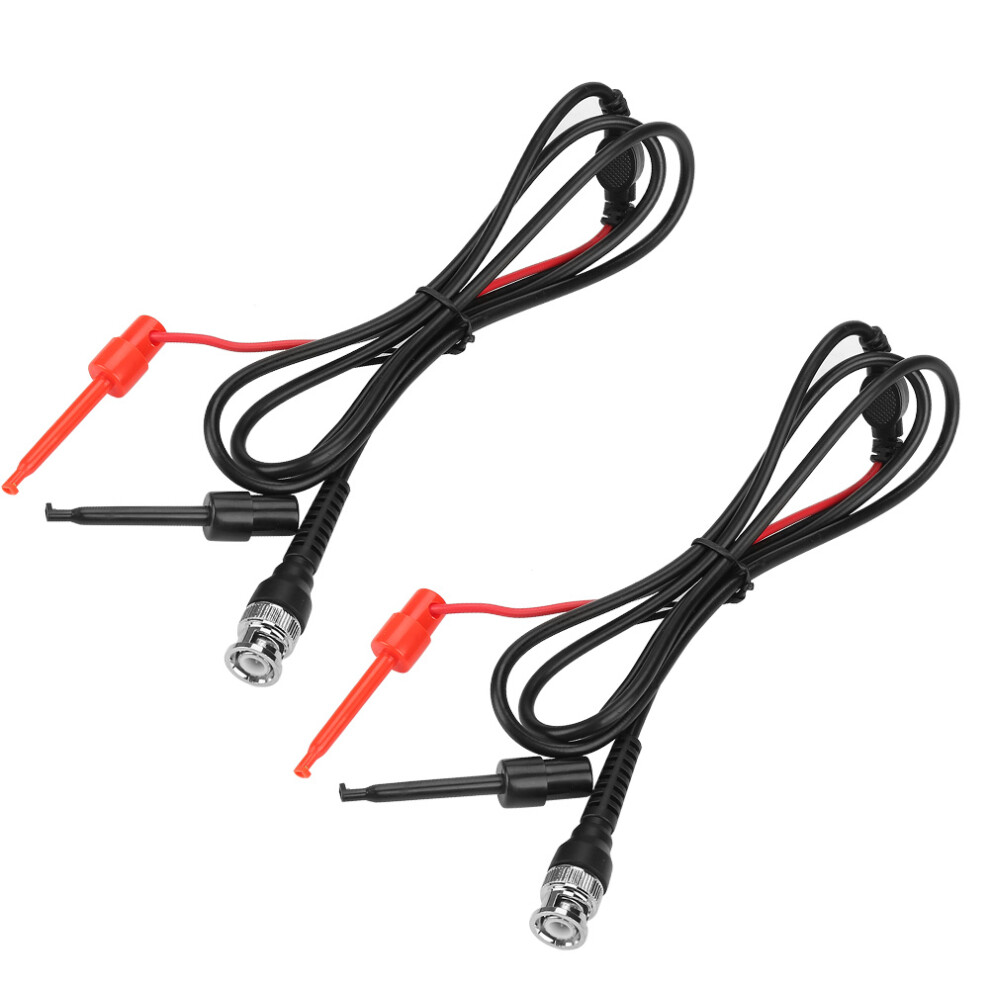 2Pcs Bnc To Dual Testing Hook Probe Oscilloscope Machine Test Lead Coaxial Cables 5051324065560