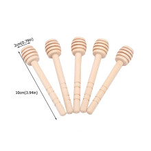 24Pcs Wooden Honey Dripper Stick Server Jam Syrup Drizzler Stirring Rod Kitchen Gadgets (10cm)
