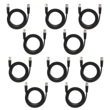 10er Pack CCTV Koaxialkabel 1m mit Kupferkern BNC männlich zu BNC männlich für Überwachung