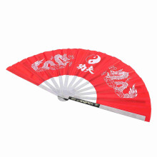 Stainless Steel Tai Chi Martial Arts Kung Fu Dance Practice Training Performance Fan Red