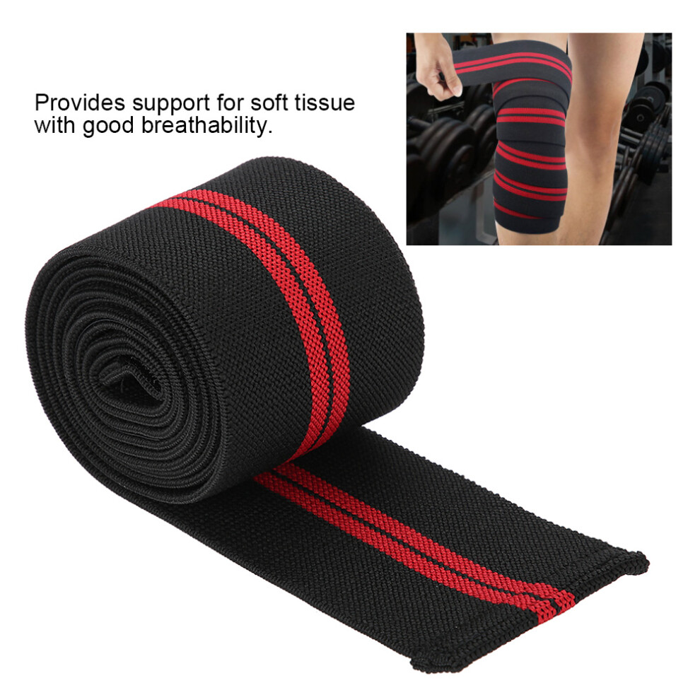 Black/Red Adjustable Knee Strap Guard High Elasticity Knee Support Brace Strap For Football Basketball Sports And