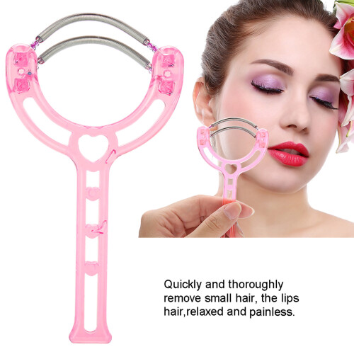 Portable Face Lips Hair Epilator Removal Plastic Spring Device Beauty Tool (Pink) 2