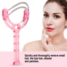 Portable Face Lips Hair Epilator Removal Plastic Spring Device Beauty Tool (Pink)