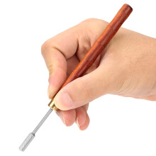 Sandalwood Handle Stainless Steel Top Edge Dye Roller Oil Pen Belt Finisher Leather DIY Craft