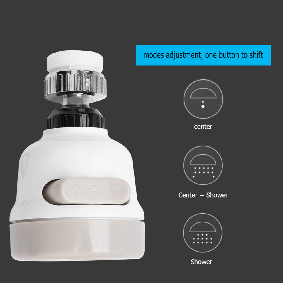 360 Degree Rotatable Kitchen Faucet Spray Head Tap Splash Filter Nozzle 3 Modes Adjustment 6921324073263