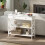 Homcom HOMCOM Console Table Side Desk Shelves Drawers Open Top X Support Hallway White 9