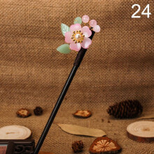 (24) 1pc Chinese Traditional Wooden Hairpins Tassel Pendant Hair Jewelry Hair Stick Hair Accessories