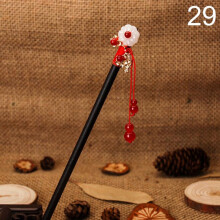 (29) 1pc Chinese Traditional Wooden Hairpins Tassel Pendant Hair Jewelry Hair Stick Hair Accessories