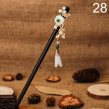 (28) 1pc Chinese Traditional Wooden Hairpins Tassel Pendant Hair Jewelry Hair Stick Hair Accessories