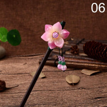 (6) 1pc Chinese Traditional Wooden Hairpins Tassel Pendant Hair Jewelry Hair Stick Hair Accessories