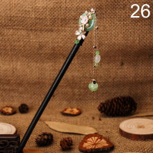 (26) 1pc Chinese Traditional Wooden Hairpins Tassel Pendant Hair Jewelry Hair Stick Hair Accessories