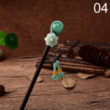 (4) 1pc Chinese Traditional Wooden Hairpins Tassel Pendant Hair Jewelry Hair Stick Hair Accessories