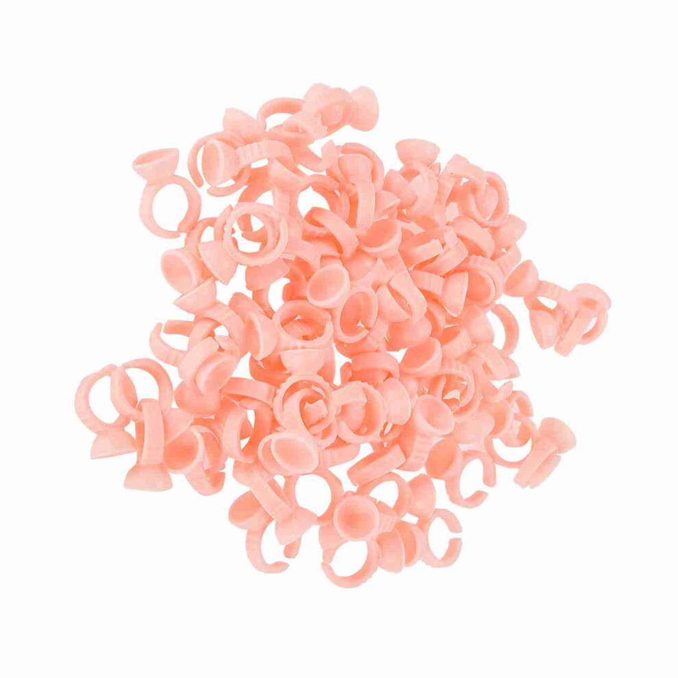 100Pcs Eyebrow Tattoo Ring Cup Microblading Pigment Glue Holder S