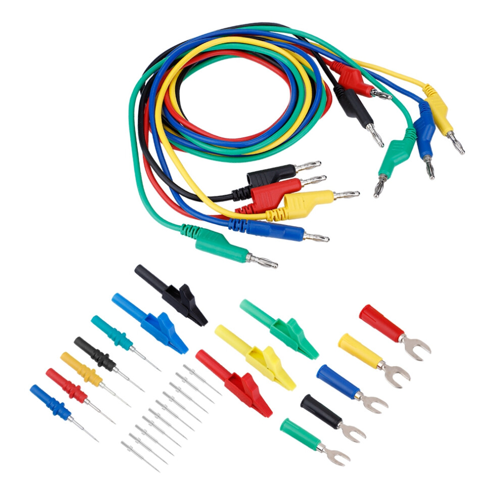 4Mm Banana To Banana Plug Test Lead Kit For Multimeter Crocodile Clip & U Type Probe (P1036b) 3511324101016