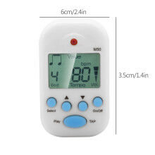 Meideal Mini LCD Digital M50 Metronome Beat Tempo Guitar Music Accessory with Battery(White)