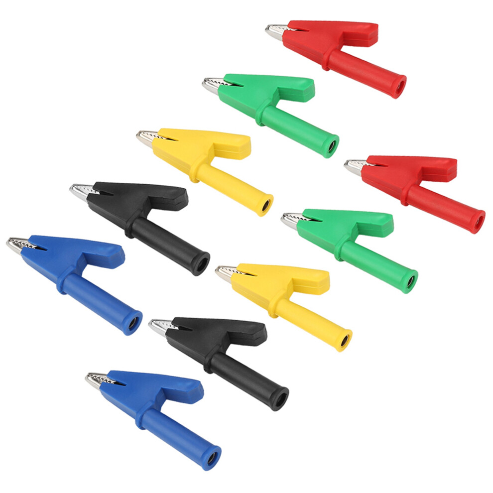 10Pcs /Set P2002 20A 5 Colors 4Mm Banana Jack Crocodile Safety Test Clip For Multimeter 380V 8701324102372