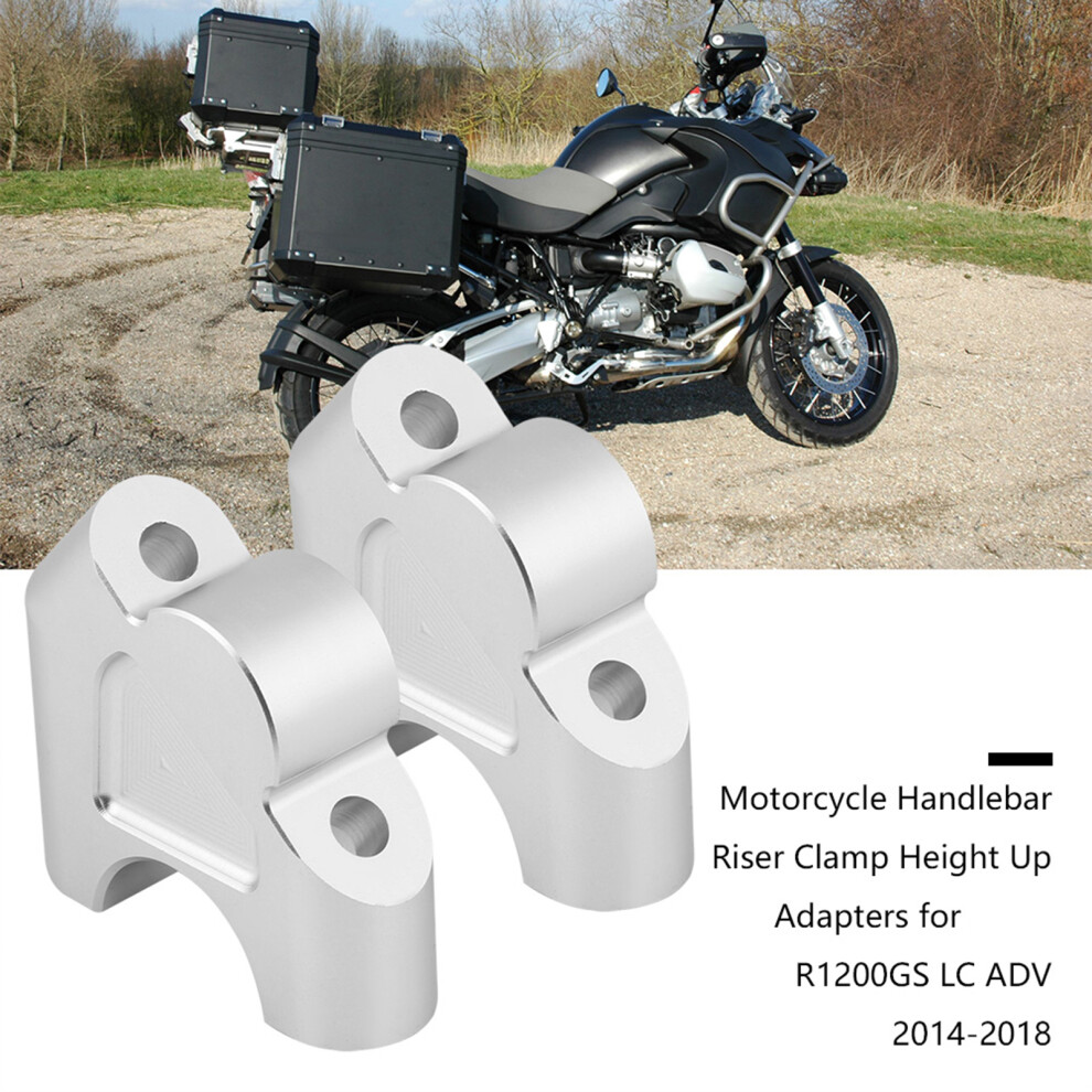 Cnc Aluminum Motorcycle Handlebar Riser Clamp Height Up Adapters For R1200gs Lc Adv 14Â18 7661324103148