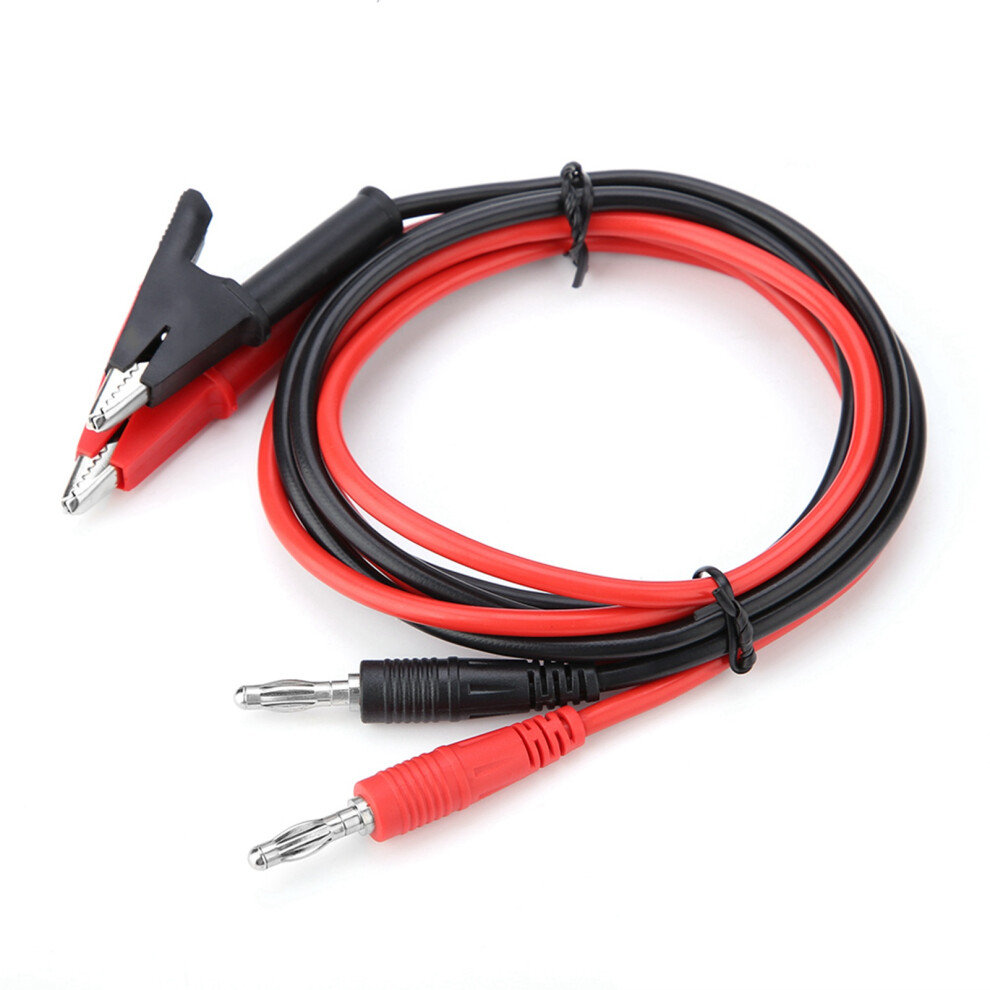 P1040 2Pcs Silicone Banana Plug Crocodile Clip Test Probe Lead Testing Cables 9341324106094