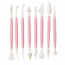 8pcs Cake Carved Group Fondant Cake Sugar Flower Sculpture Group Cake Decorating Pen Baking Diy Tools Mold Cak pink