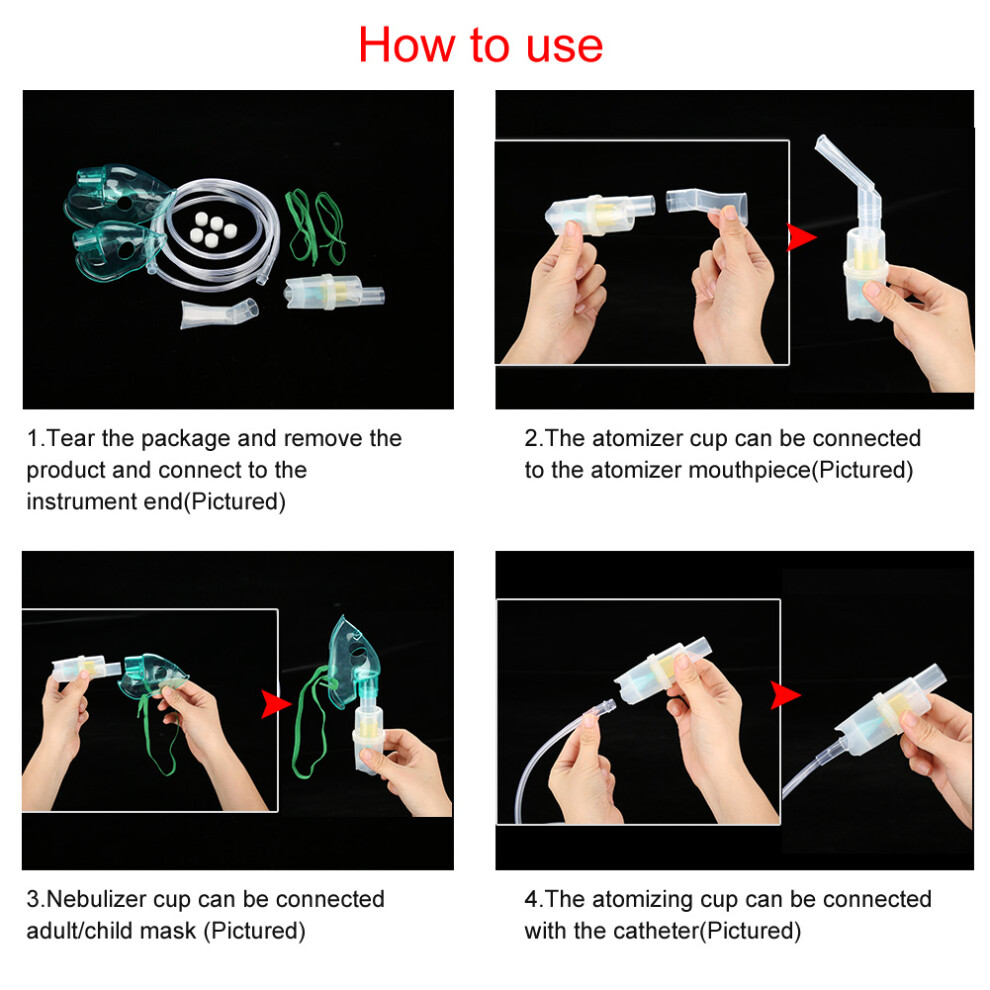 Adult Children Inhaler Accessories Set Medical Nebulizer Compressor Cup Mouthpieces