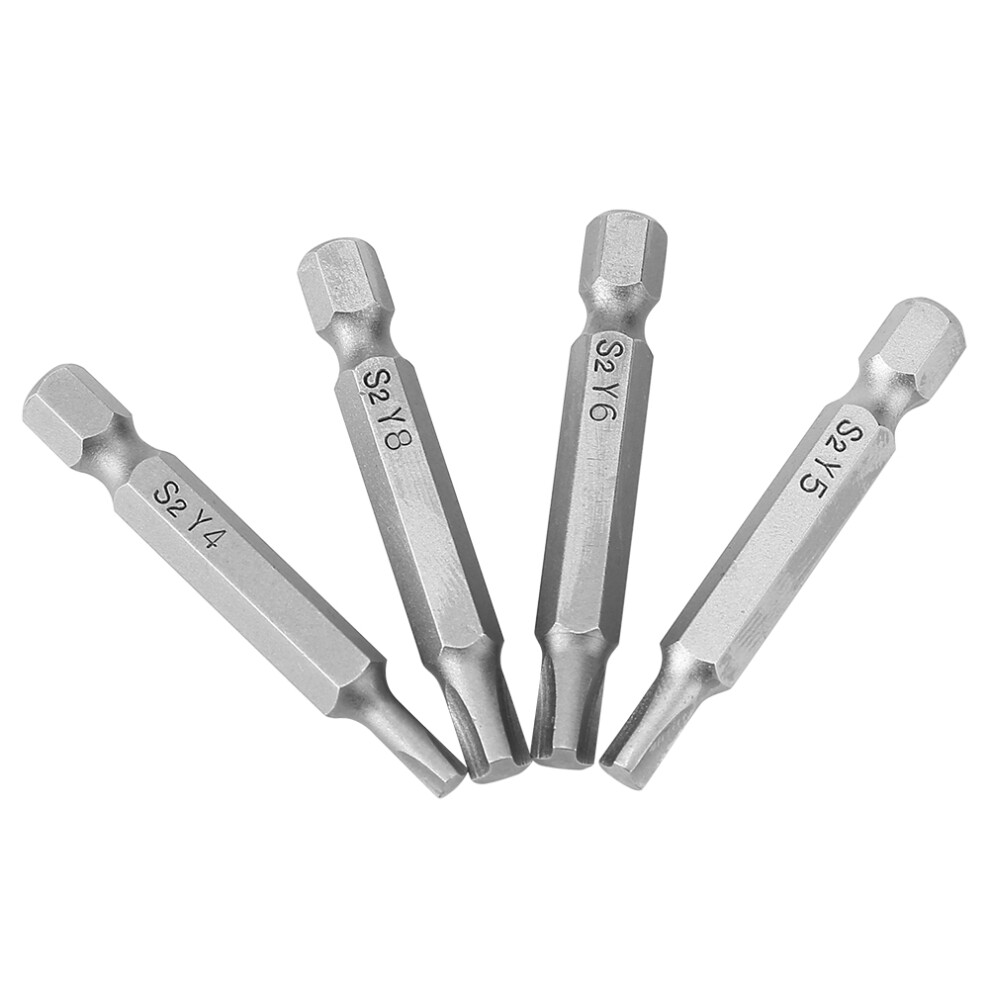 4Pcs Triangle Shaped Y Type 1/4 Hex Shaft Magnetic Screwdriver Screw Tool 7691324107372